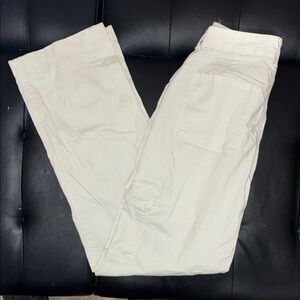 Hollister White Ultra High-Rise Dad Pants